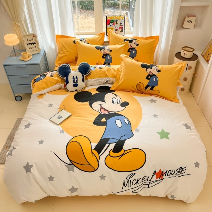 迪士尼全棉大版印花卡通系列四件套学生儿童网红可爱亲肤小清新