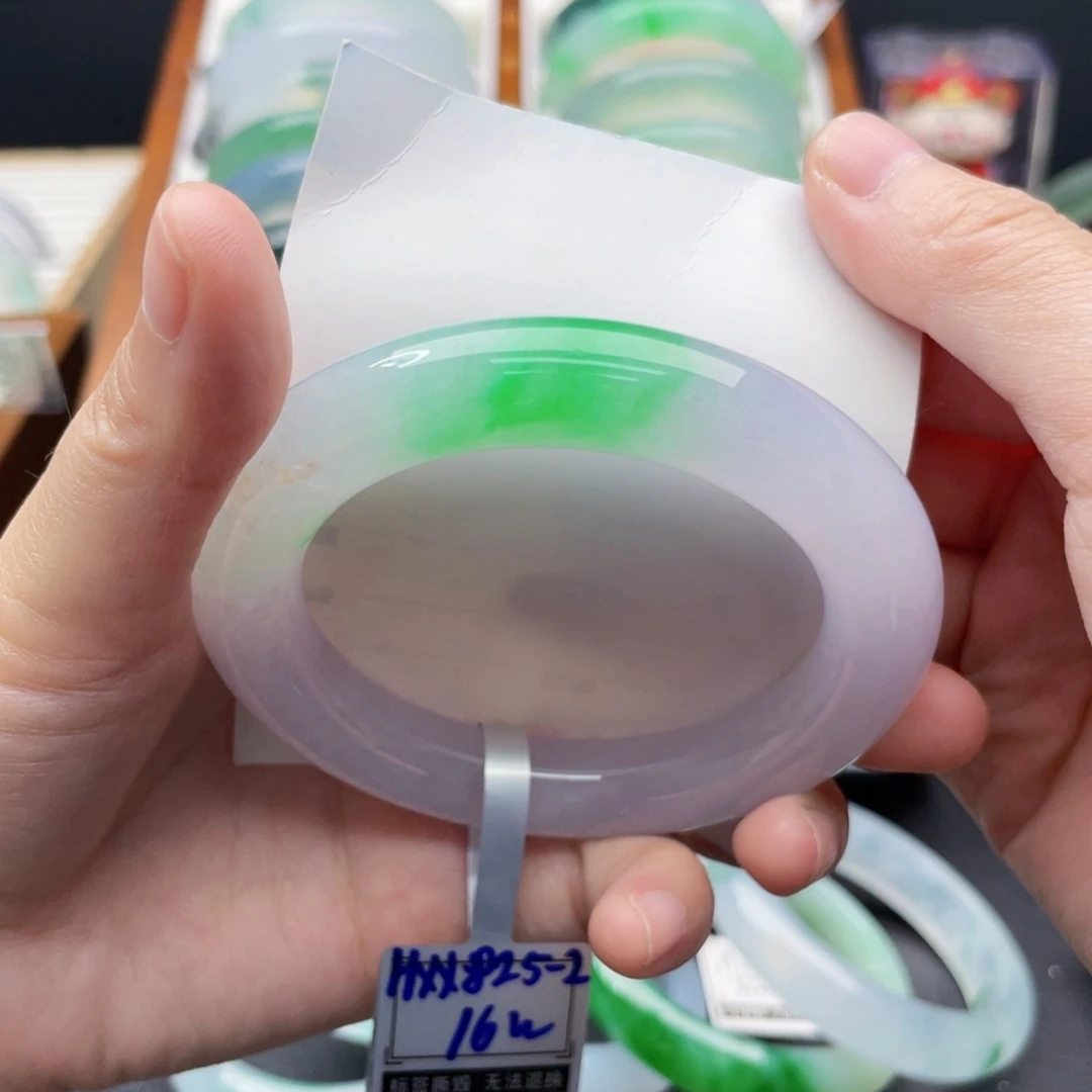 未镶嵌手镯翡翠53.5冰春彩