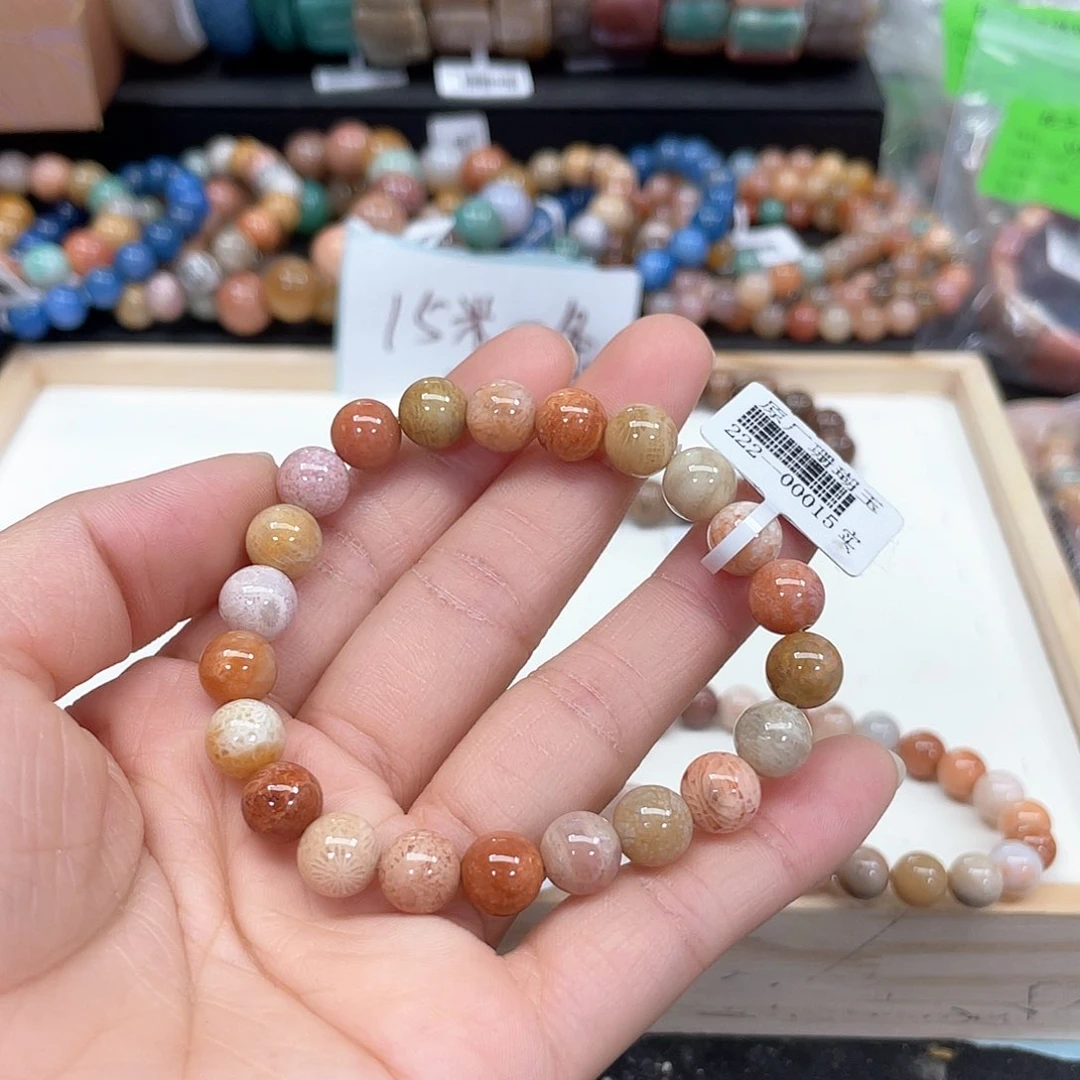 硅化珊瑚（珊瑚玉）手串未镶嵌诶*238