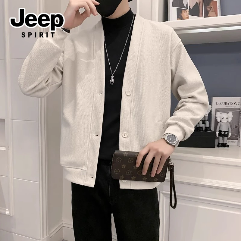 吉普潮牌卫衣男士2025夏季青年潮流新款百搭宽松休闲痞帅开衫外套