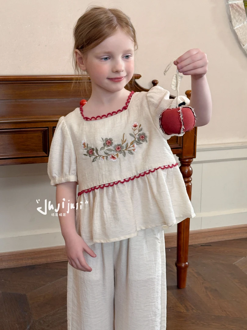 桔寄橘寄juji•25夏款上新【凡尔赛俏皮娃】套装薄款儿童服装X8650