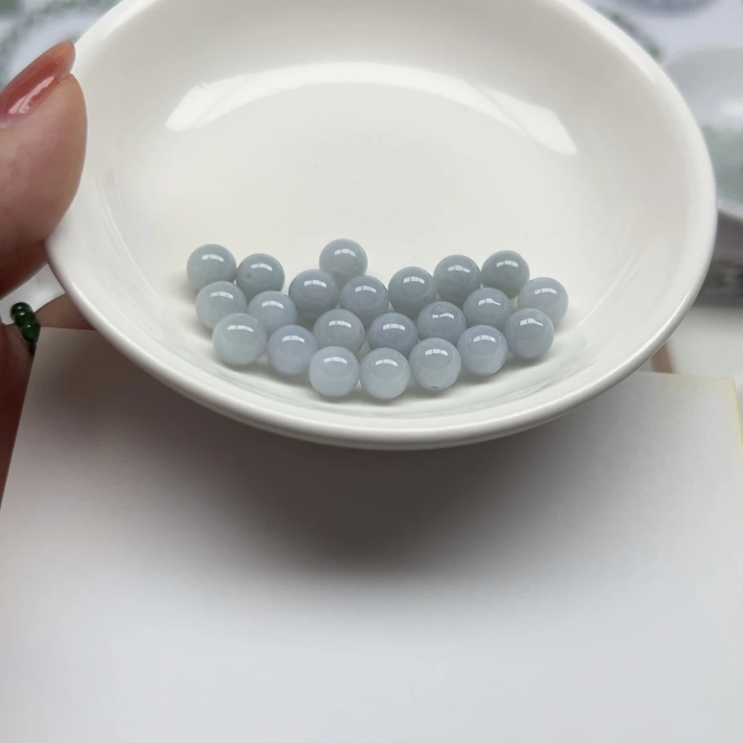 翡翠散珠湘****产纯天然缅甸翡翠A货卡7.5，20颗分3单