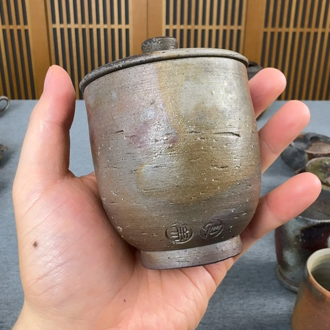 铃木美基 备前烧盖杯