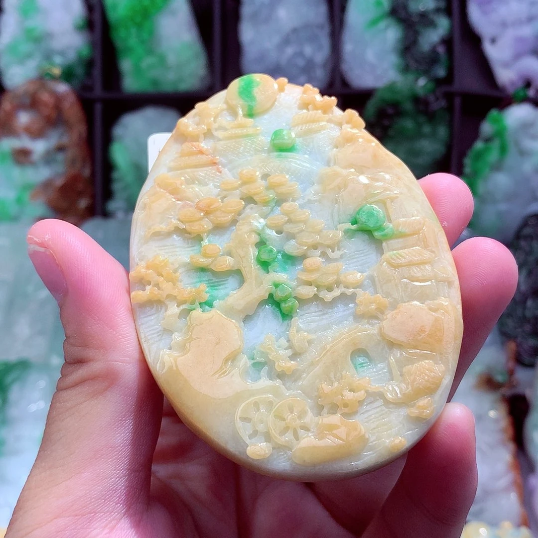 翡翠未镶嵌颈饰挂件