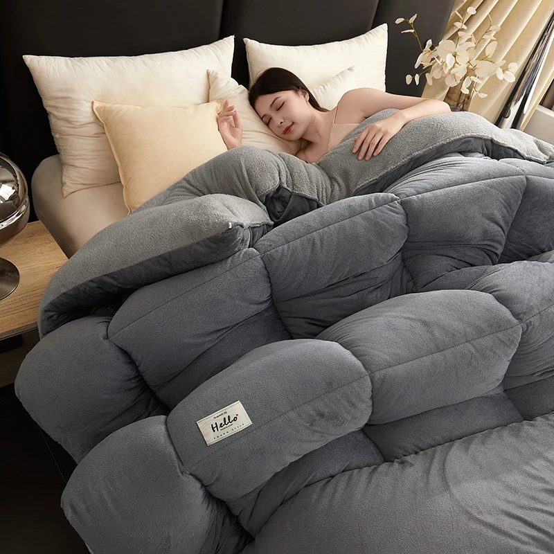 单人冬被 羊羔绒加牛奶绒 双面绒  秋冬被子