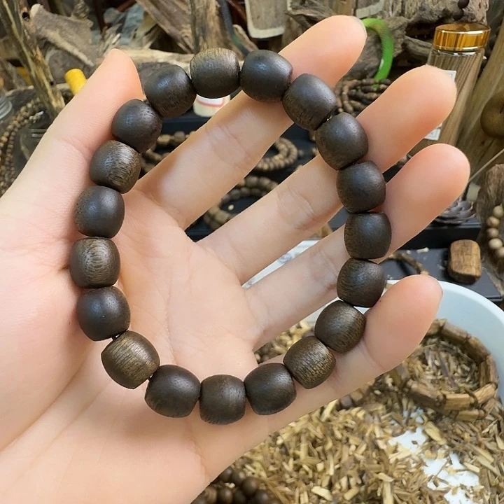 自***渡沉香碎屑沉香海南沉香1.0大桶珠14克➕沉香碎屑多样性