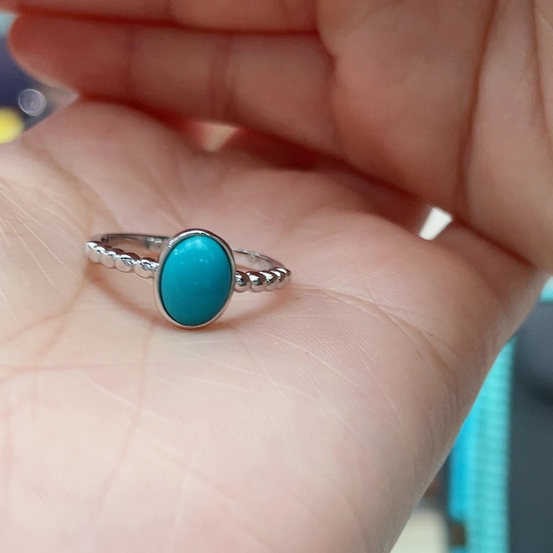 绿松石戒指银S925镶嵌