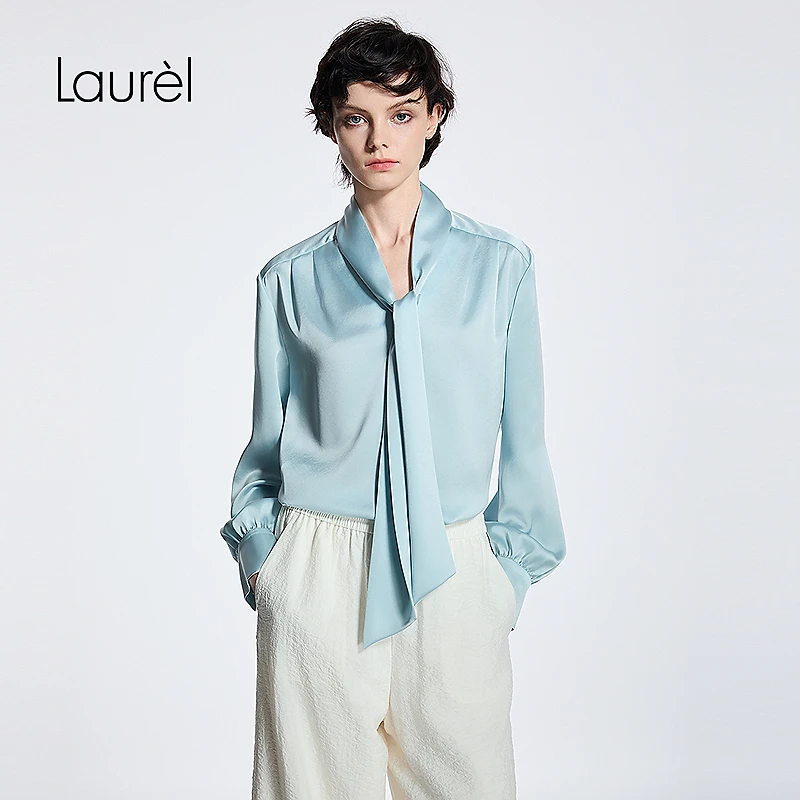 【丽公主专享】Laurel25秋优雅缎面飘带衬衫LWD365C03800