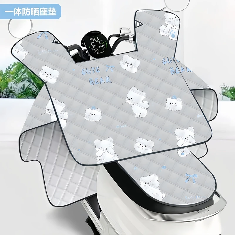 防晒一体夏季挡风罩防风罩新款挡风被坐垫加大电瓶车防水电动车