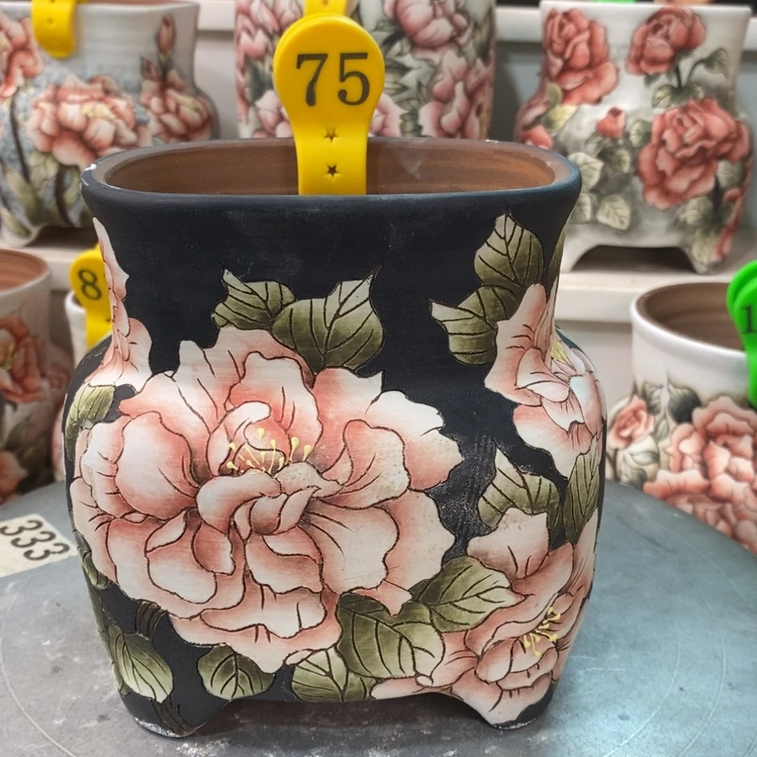 紫砂花盆水晶花盆75