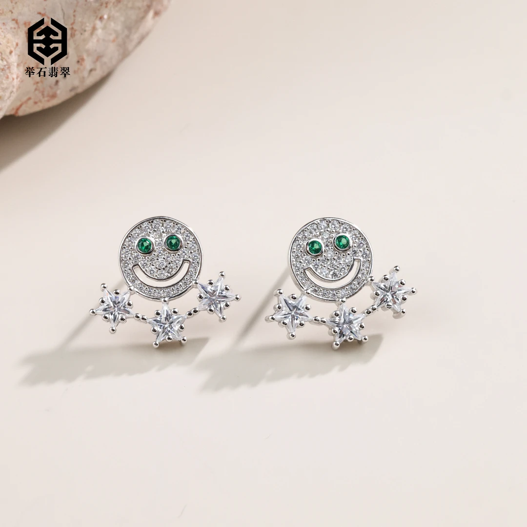 925银合成锆石银制品 【举石臻品】TH0707-6680-312个性耳饰(一对)X