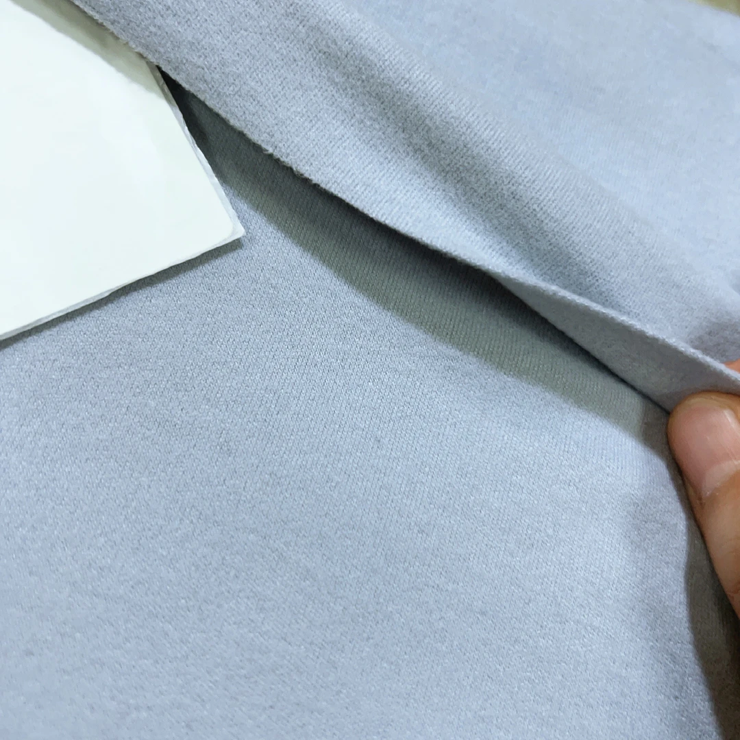 浅蓝双面奥绒全棉保暖布料随心裁