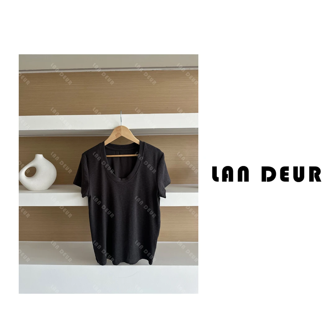 JIUJIU【意中人】气质针织时尚休闲百搭夏季短袖纯色宽松T恤