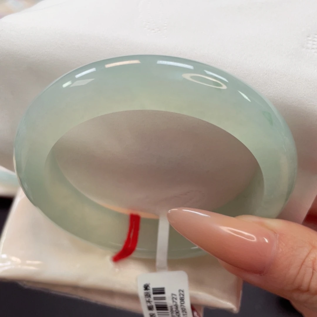 未镶嵌手镯翡翠54.3芙蓉底满绿飘绿花12号