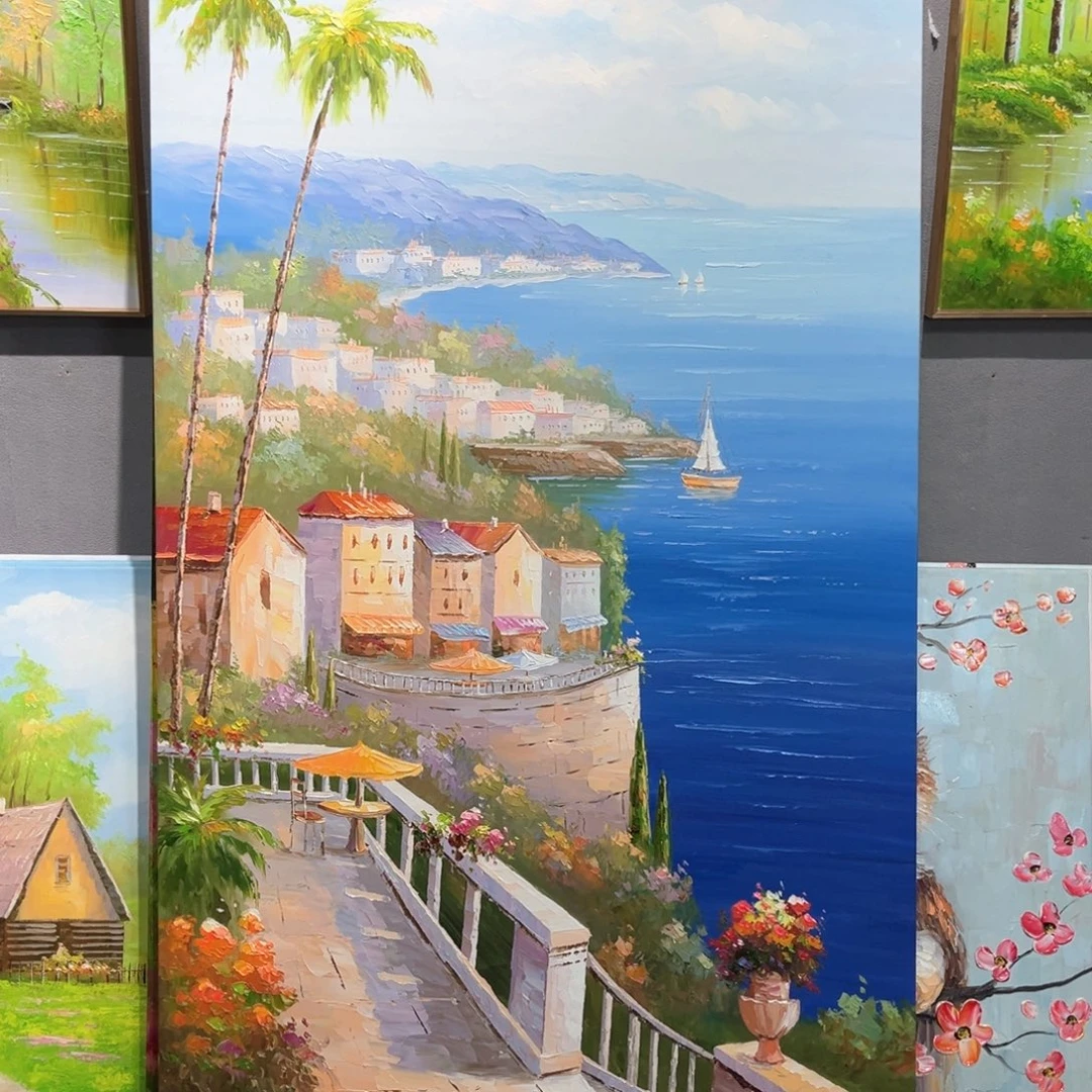 竖款80x160纯手工油画