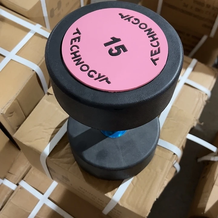 全新纯钢泰诺哑铃15公斤一对粉色