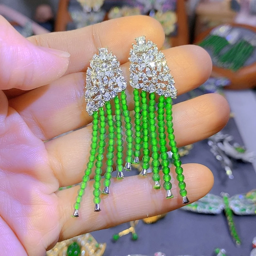 颈饰银S925镶嵌翡翠