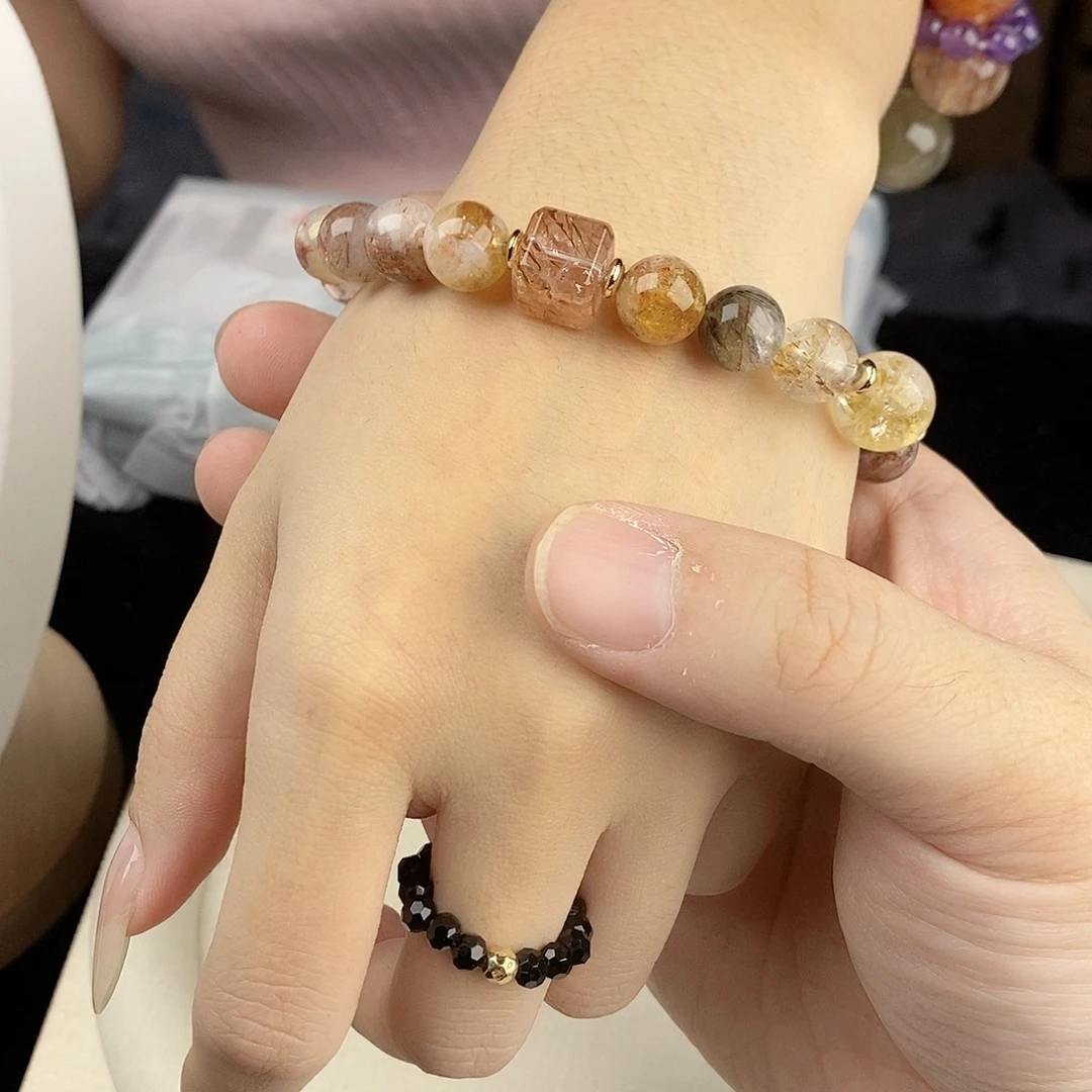 银S925镀金镶嵌手链水晶