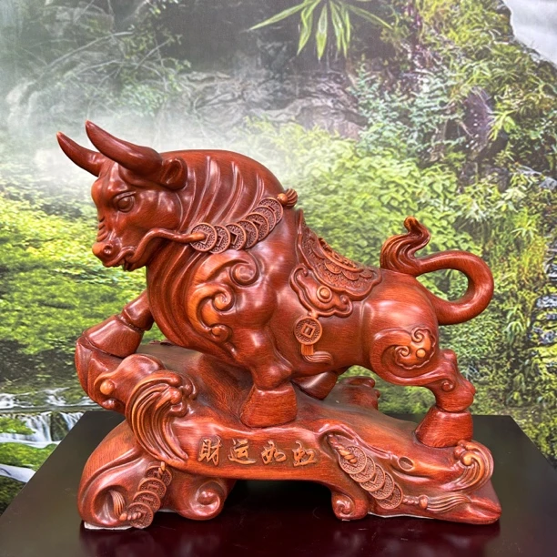 财运如虹牛摆件长32高27电视柜办公室前台工艺品摆件