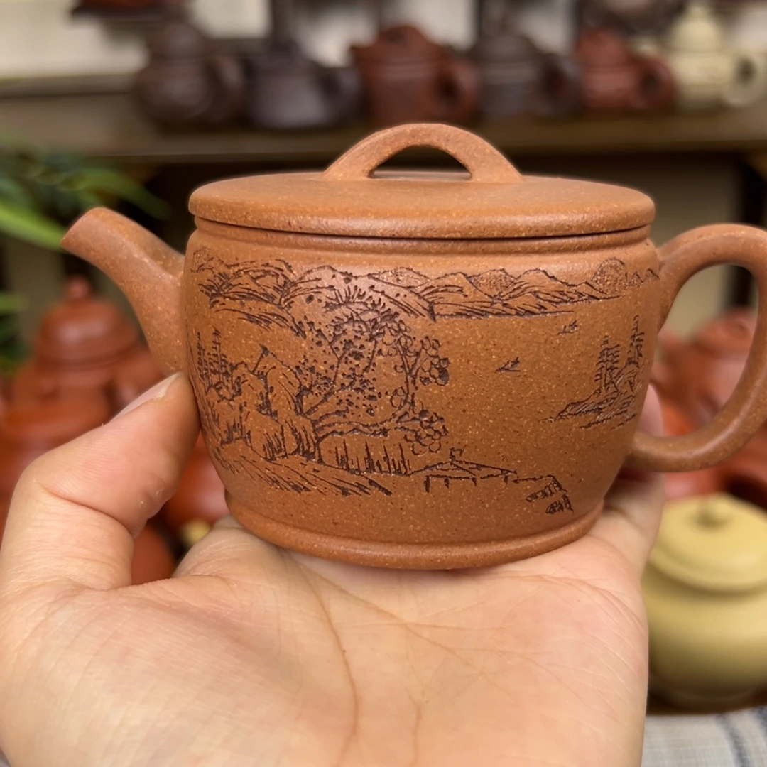h***s紫砂茶壶紫砂壶汉瓦黄降坡130cc微瑕