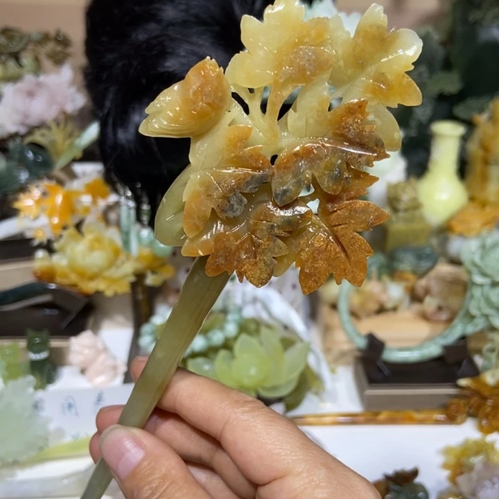 蛇纹石玉未镶嵌发饰