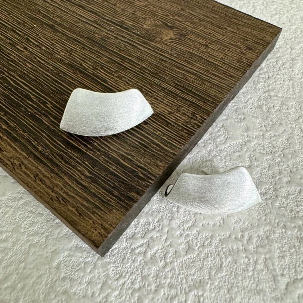 925银耳饰 几何拉丝磨砂立体不规则欧美时尚气质耳饰