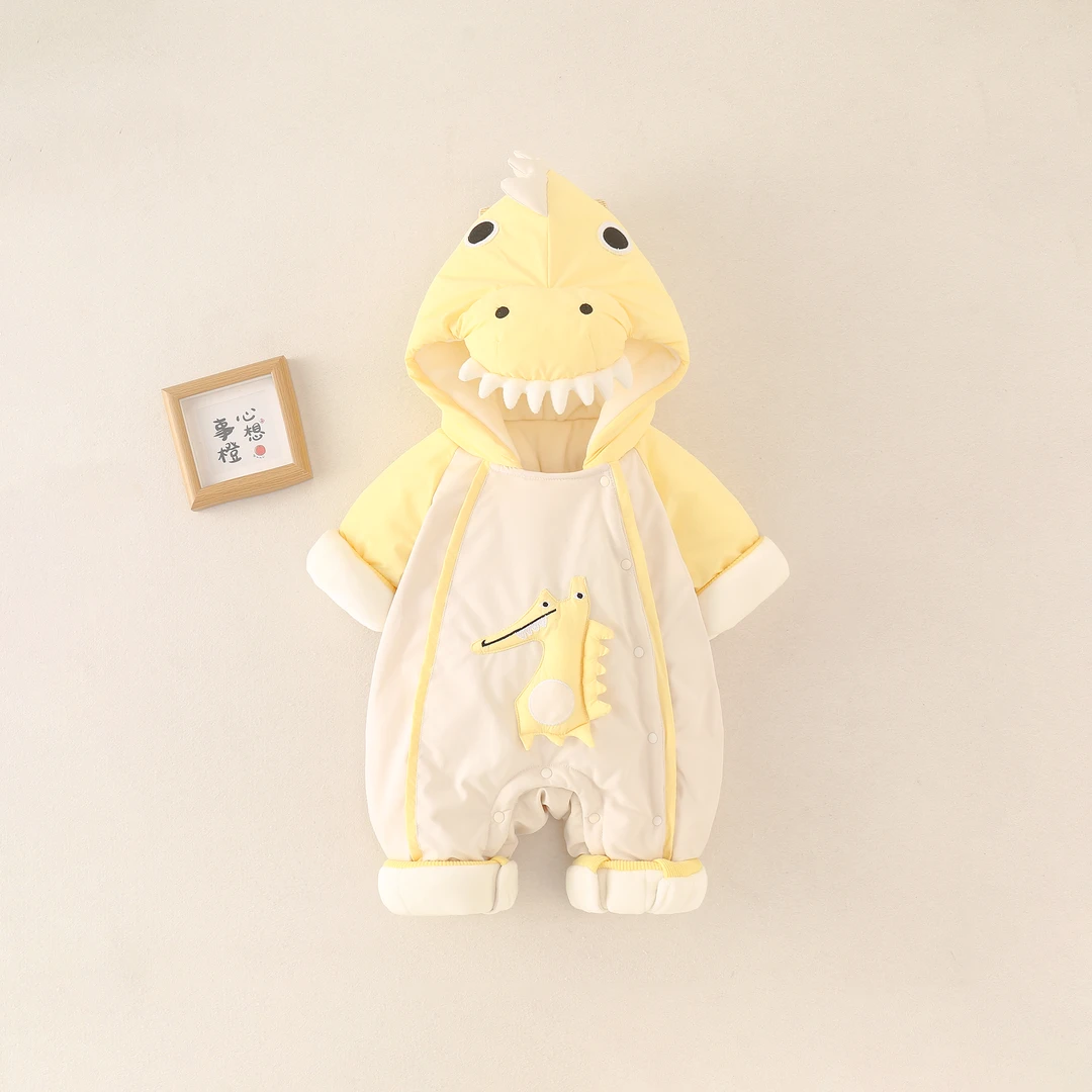 【小恐龙】婴儿冬季加绒加厚连体衣棉服宝宝衣服超萌可爱冬装外出服