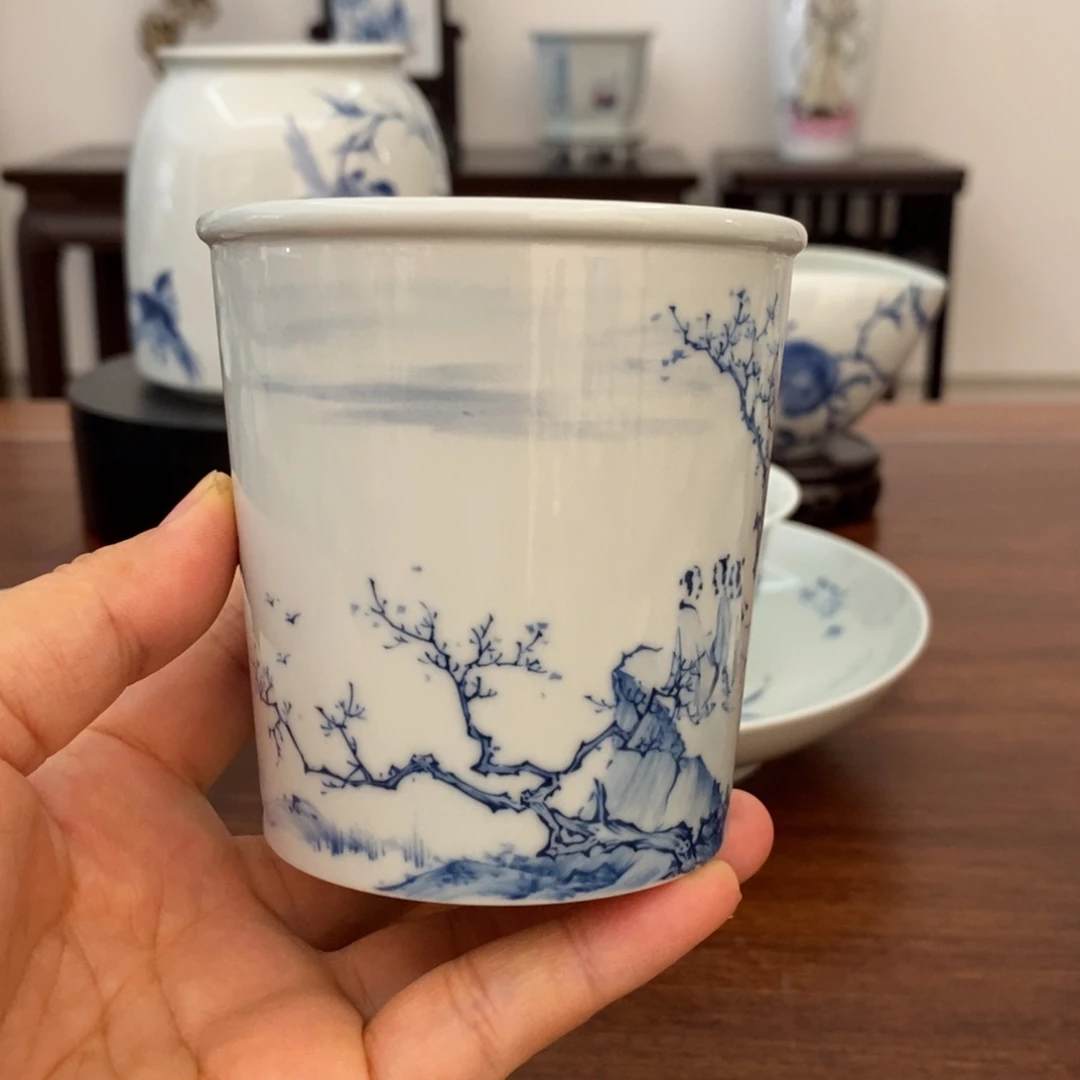 景德镇艺术山水可乐杯