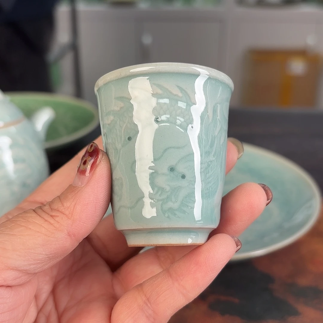 龙泉云间青瓷小米茶器
