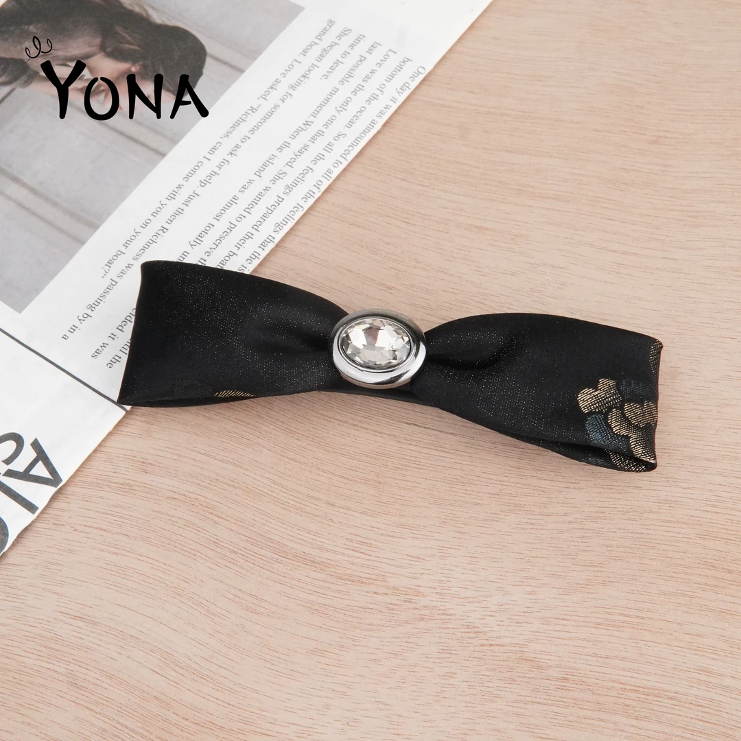 【TH088】高级真丝蝴蝶结花卉气质优雅发夹半扎马尾头饰时髦小姨风