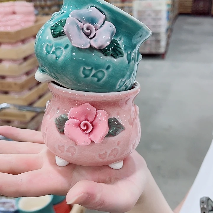 有孔，凑10元包邮陶瓷花盆发货！