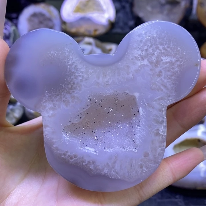 未镶嵌珠宝半成品水晶白软啵啵米奇摆件