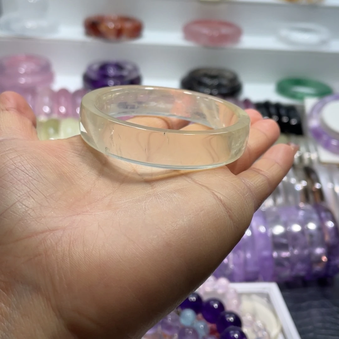 水晶手镯52圈口11号未镶嵌