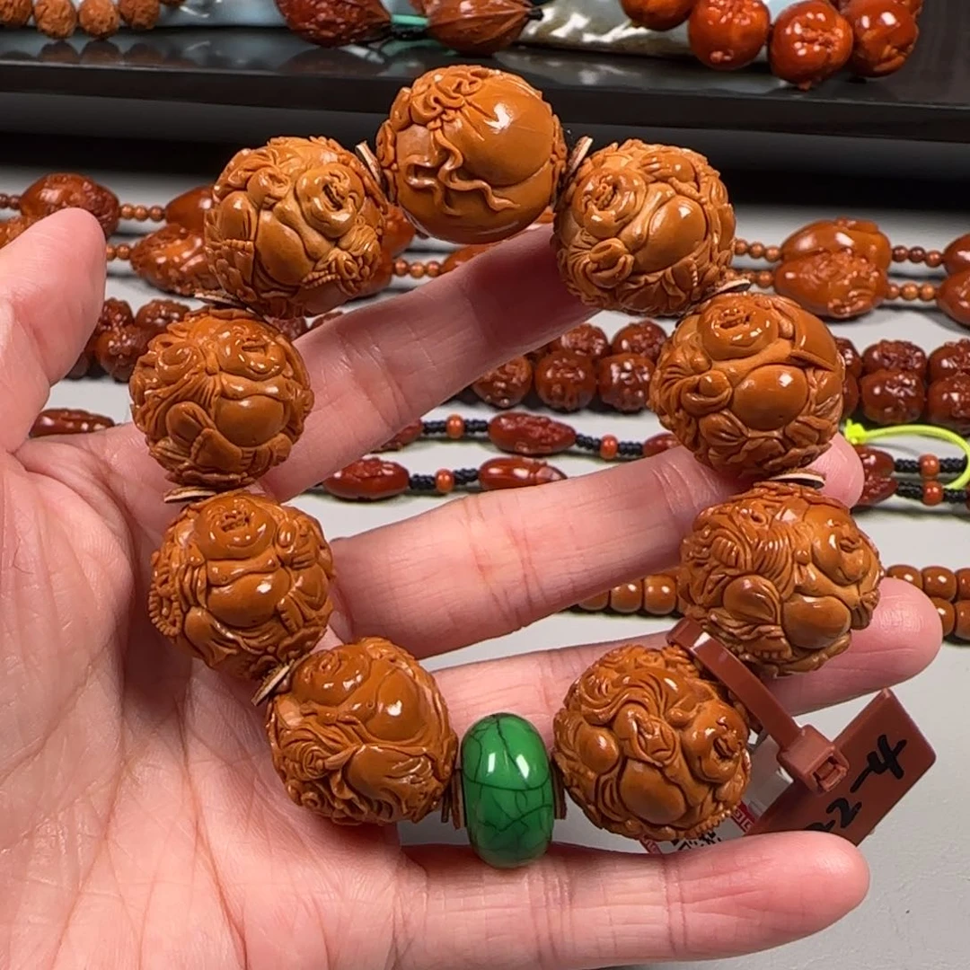 手串橄榄核21.5-22祥云弥勒佛