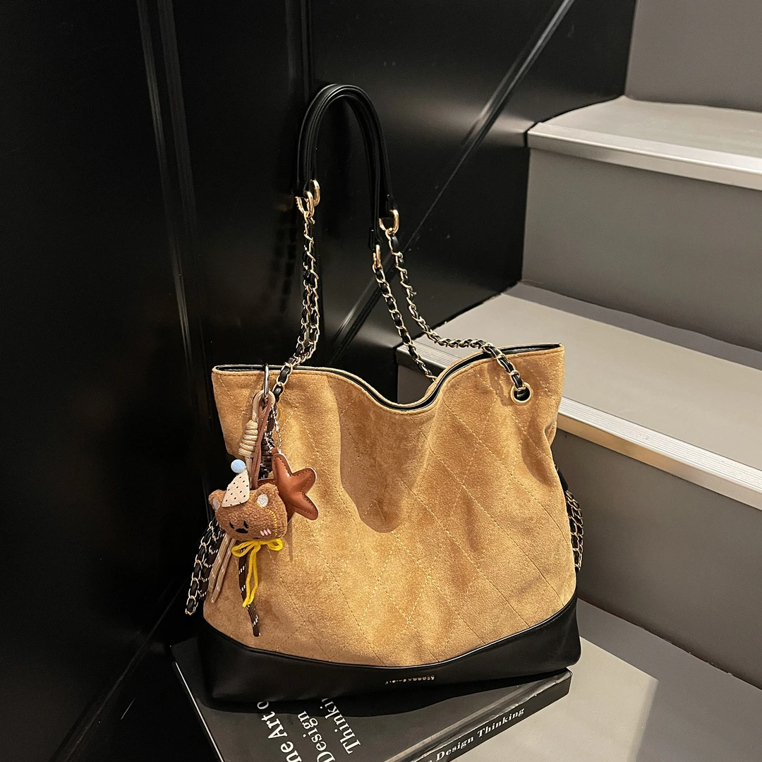 艾米兔 X COOLE女包2025新款菱格链条包日常通勤大容量单肩斜挎包