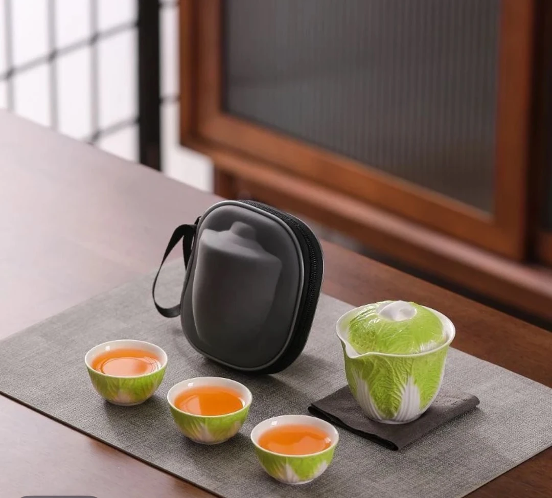 Q018陶瓷白菜旅行套装