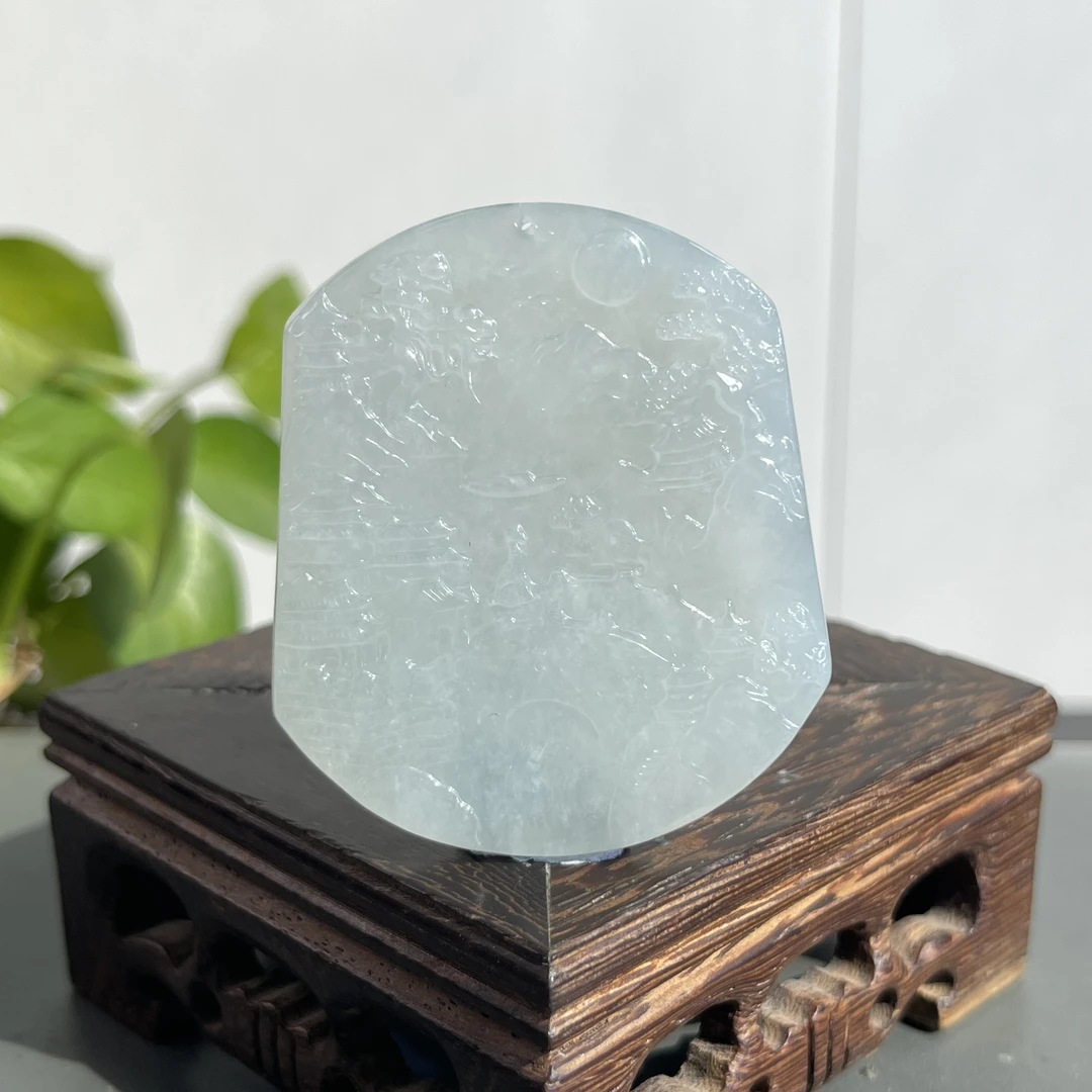 JSB03-48 天然缅甸翡翠A货 山水牌