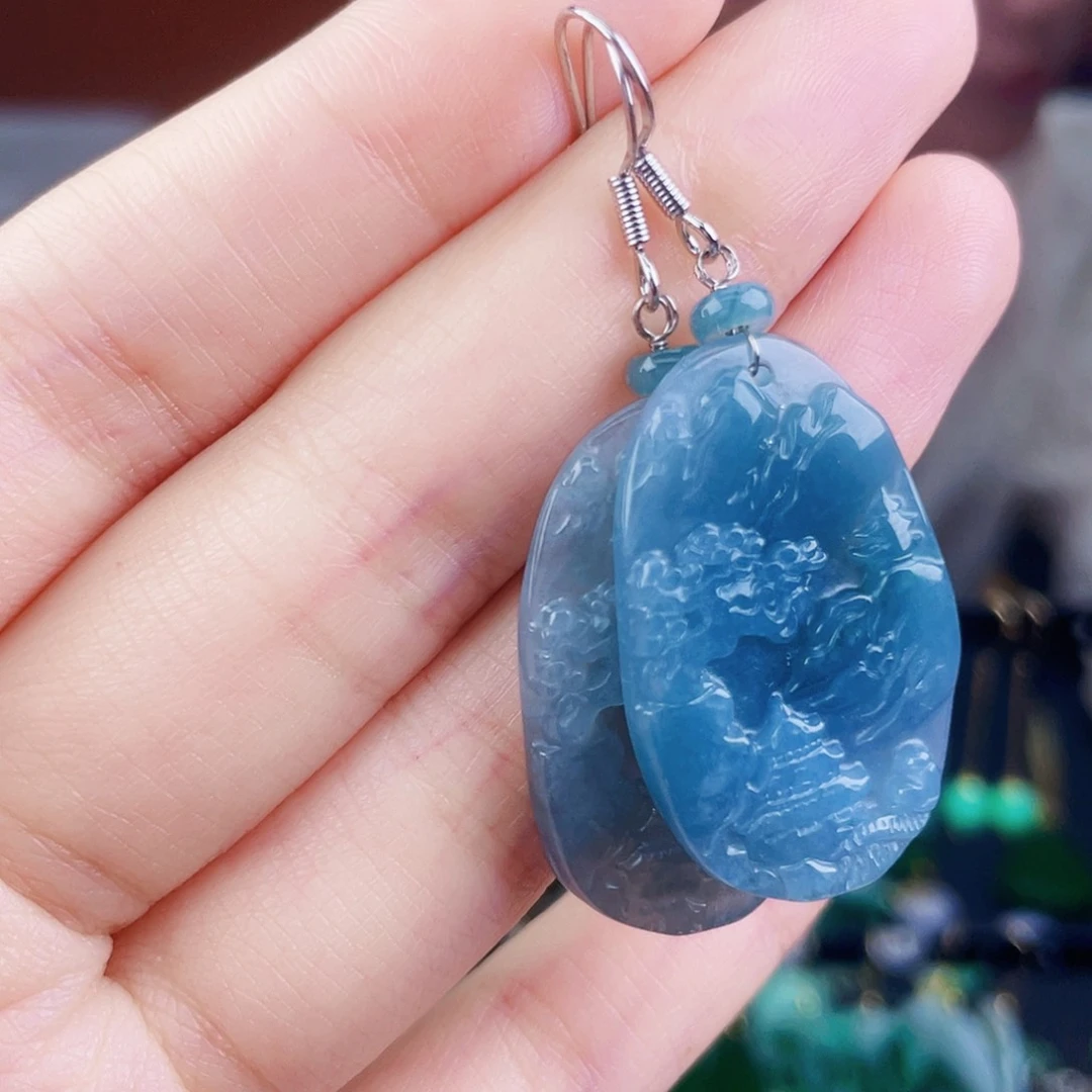 翡翠未镶嵌耳饰饰品