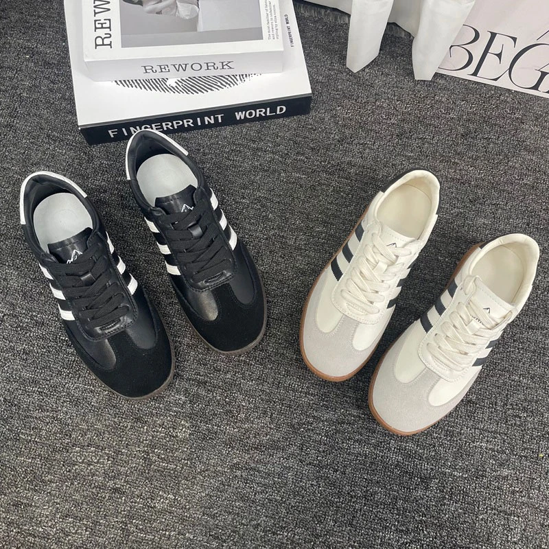 韩系限定~复古百搭平底系带休闲德训版鞋66063