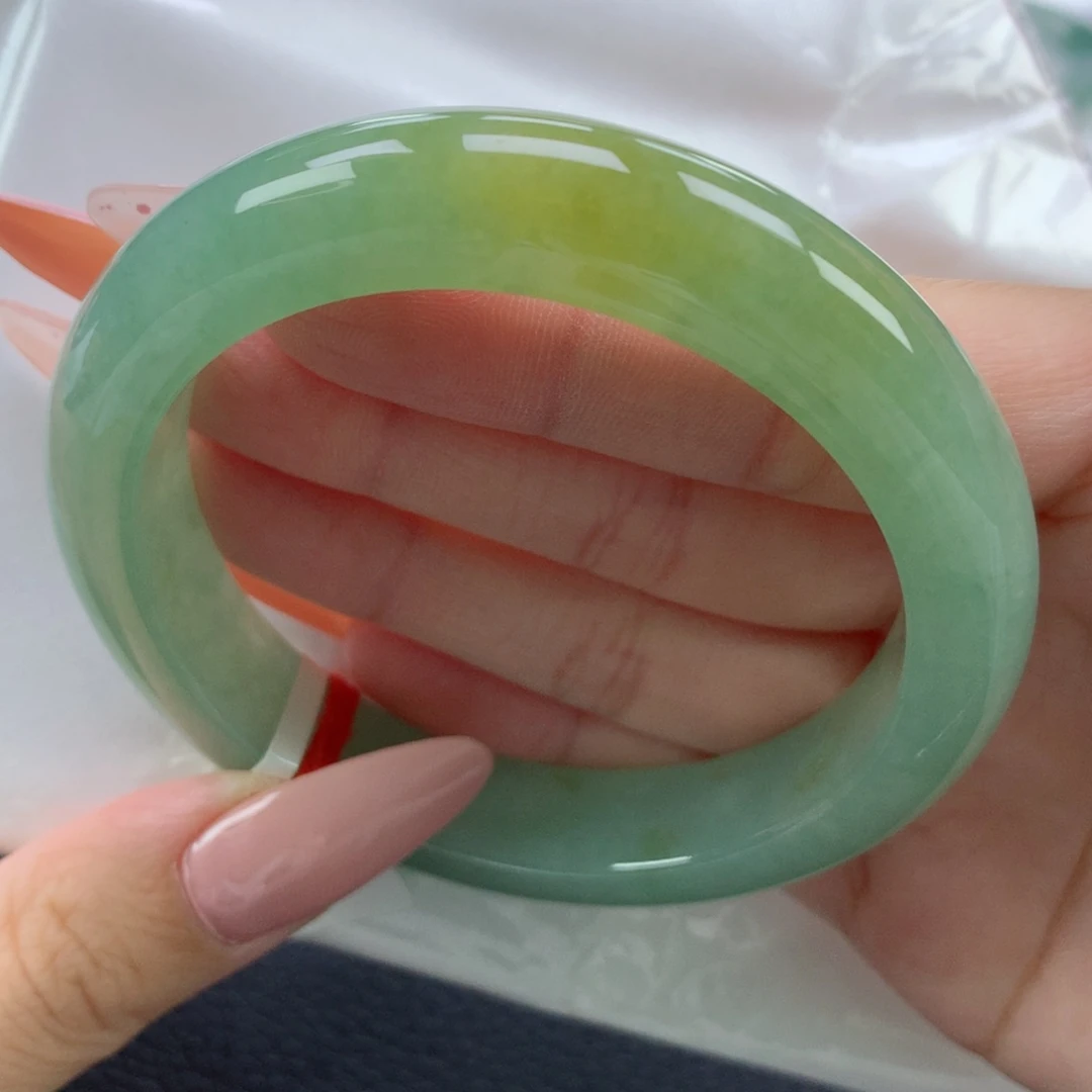 翡翠手镯未镶嵌缅甸天然翡翠A货58