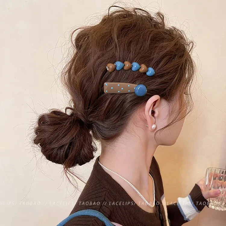 海盐奶咖~韩系侧边爱心发夹前额碎发边夹刘海夹子2025新款发卡