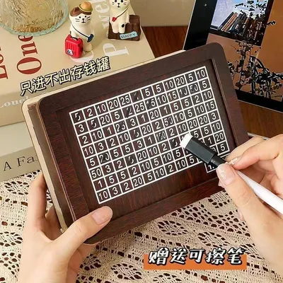 木质存钱罐一万元划数字储蓄放纸币车内装饰车用纸巾盒汽车内饰