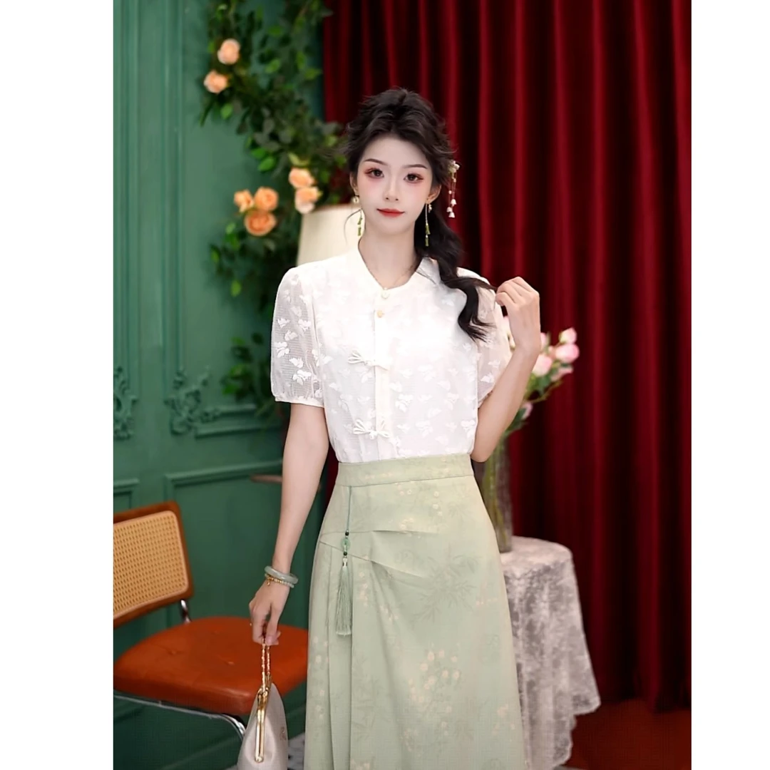 思思港风 【禧旅】25年新款气质百搭时尚显瘦设计短袖衬衫#4512