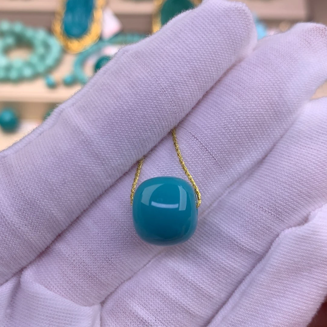 未镶嵌绿松石珠宝奇石12.1*11mm