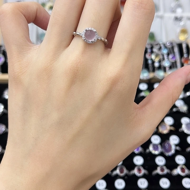 银S925镶嵌戒指萤石