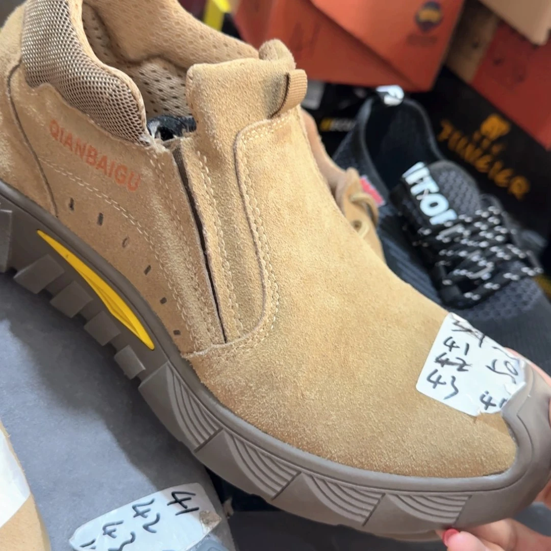 41码黄。翻毛牛皮一脚蹬防烫