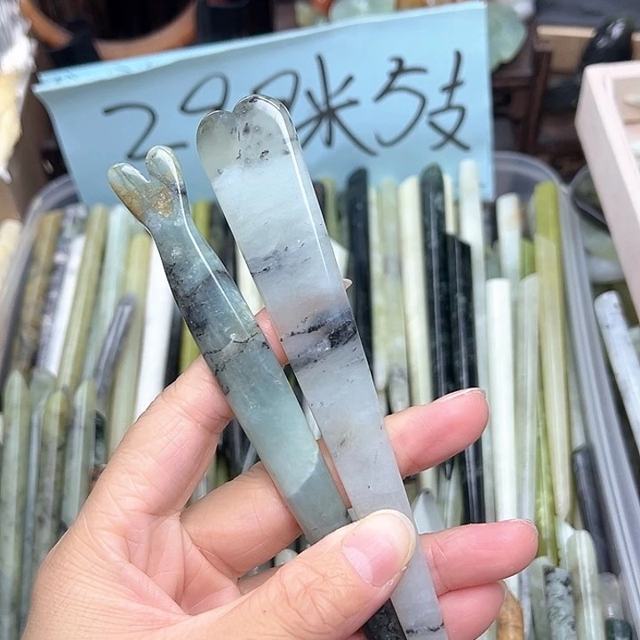 蛇纹石玉未镶嵌发簪