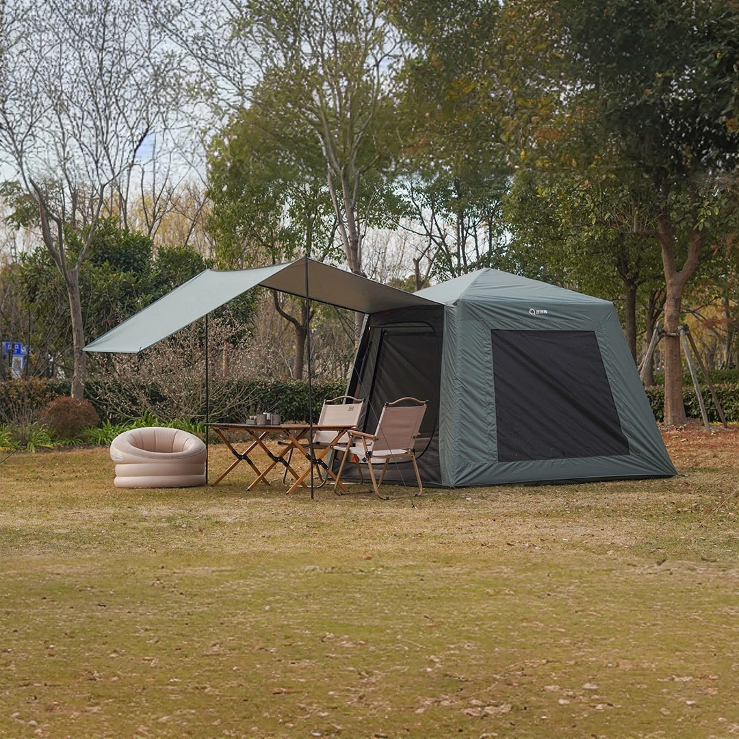 趣路营全自动充气帐篷露营野营过夜防雨防晒天幕帐一体【展会】