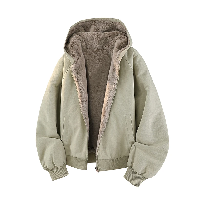 连帽棉衣秋冬短款美式秋冬情侣棉服棉服日系保暖棉袄