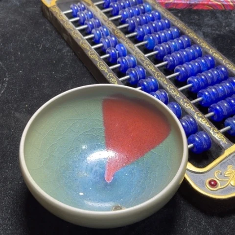 摆件1****9天青色汝窑瓷碗